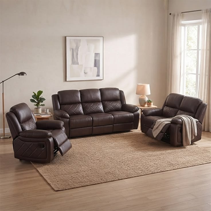 Modern manual recliners 3+2+1 set